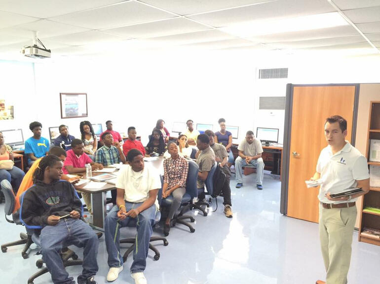 Chad Miller teaching teens about real life